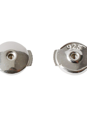 S925纯银防丢飞碟耳堵  银饰耳钉针锁扣防滑不掉耳壁耳帽堵头配件