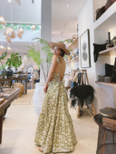 remerci 花边吊带连衣裙 度假氛围感 印花全棉唯美露背法式