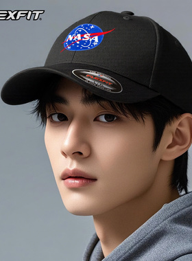 FLEXFIT NASA联名款进口深顶刺绣棒球帽男士大头围鸭舌帽子显脸小