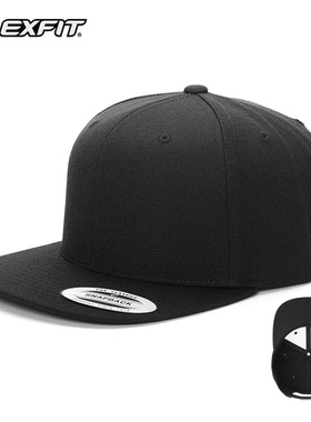 FLEXFIT美式嘻哈平檐帽纯色平沿帽经典款棒球帽时尚街头板帽潮牌
