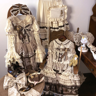 *现货*布莉安娜 小熊印花姬袖lo裙 梦境人偶DreamDoll