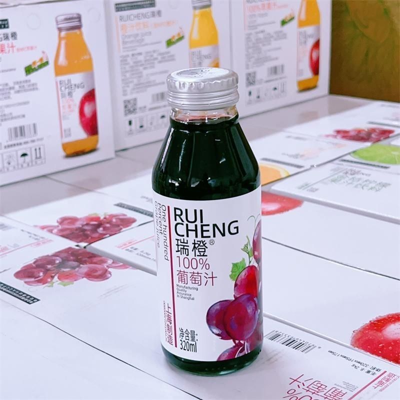 瑞橙葡萄汁猕猴桃果汁饮料320ml*15瓶整箱金桔柠檬 红西柚玻璃瓶