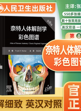 奈特人体解剖学彩色图谱第8版八版张卫光翻译版双语全彩图人体图谱奈特解剖学图谱神经生理解剖教材辅导书第七版人民卫生出版社