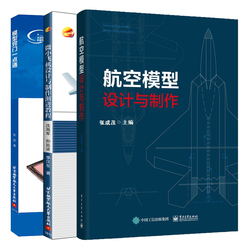 航空模型设计与制作+微小飞机设计与制作渐进教程+模型窍门一点通 3册航模图纸模型飞机制作 动力模型飞机放飞 飞机模型制作图书籍