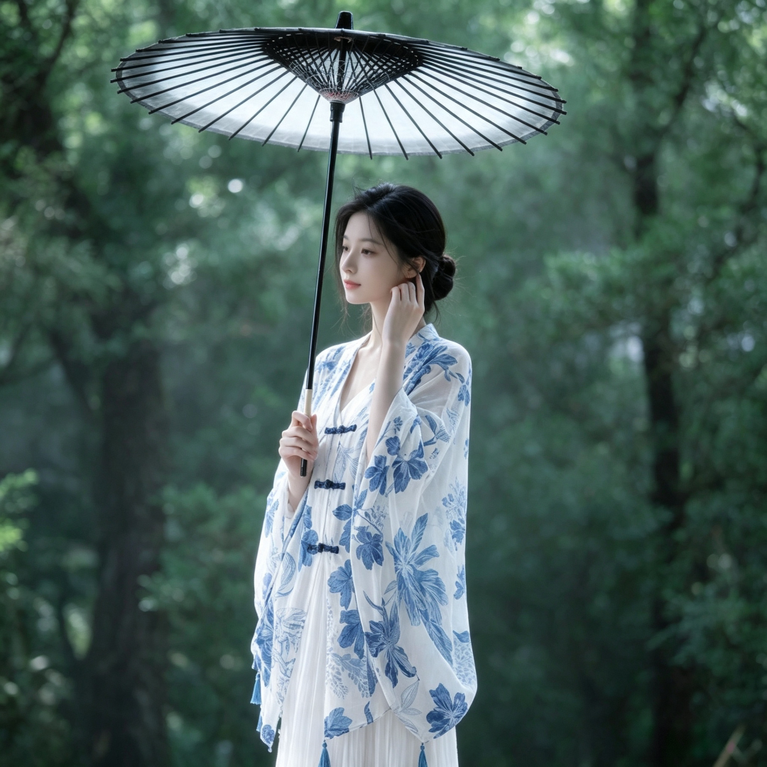 民族风防晒披肩女夏季薄款盘扣印花长款拍照丝巾旅游穿搭披风斗篷图片
