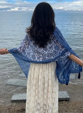 民族风围巾女防晒披肩丝巾