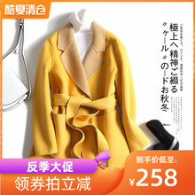 赫本小个子羊毛呢子外套潮 2019新款 反季 清仓双面羊绒大衣女短款