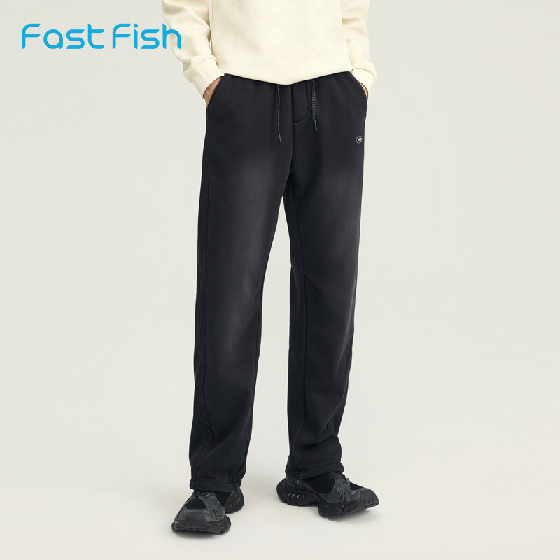 快鱼2025冬季立体剪裁直筒阔腿有型重磅加厚男士简约百搭男休闲裤,男装,休闲裤,淘宝优惠券,粉丝福利购,淘宝优惠卷