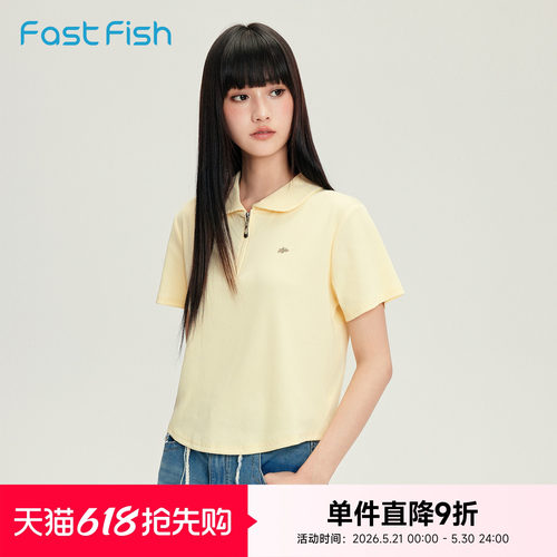 快鱼元气轻活风韩系设计感上衣