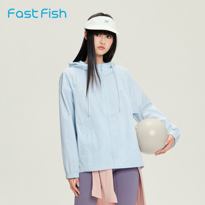 快鱼春夏薄款夹克女小个子2026轻盈透气休闲宽松女装春装显高外套