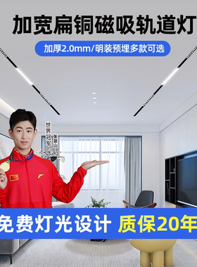 黄铜磁吸轨道灯设计组合套餐客厅卧室无主灯照明嵌入式led无边框