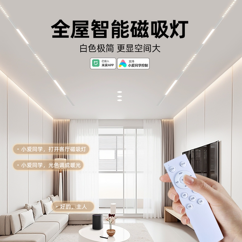 白色极简全屋磁吸轨道全屋智能