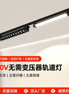 轨道灯格栅灯长条LED泛光灯补光灯超亮家用客厅免变压器商用照明