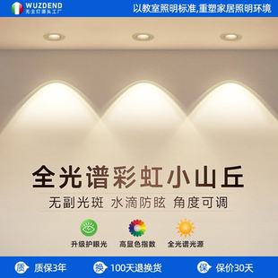 全光譜小山丘深杯防眩射燈彩虹嵌入式 雙眼皮 led客廳家用2024新款