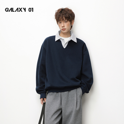 Galaxy01春季新款假两件卫衣