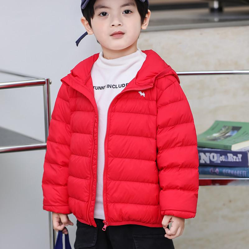 儿童带帽轻薄羽绒服保暖童装外套