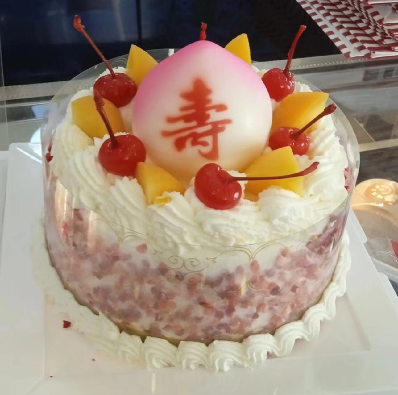 代购  红宝石6寸寿桃祝寿蛋糕父母长辈生日蛋糕上海同城速递