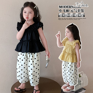 女童套装夏季2026新款儿童洋气短袖夏装女宝宝时髦休闲薄款两件套
