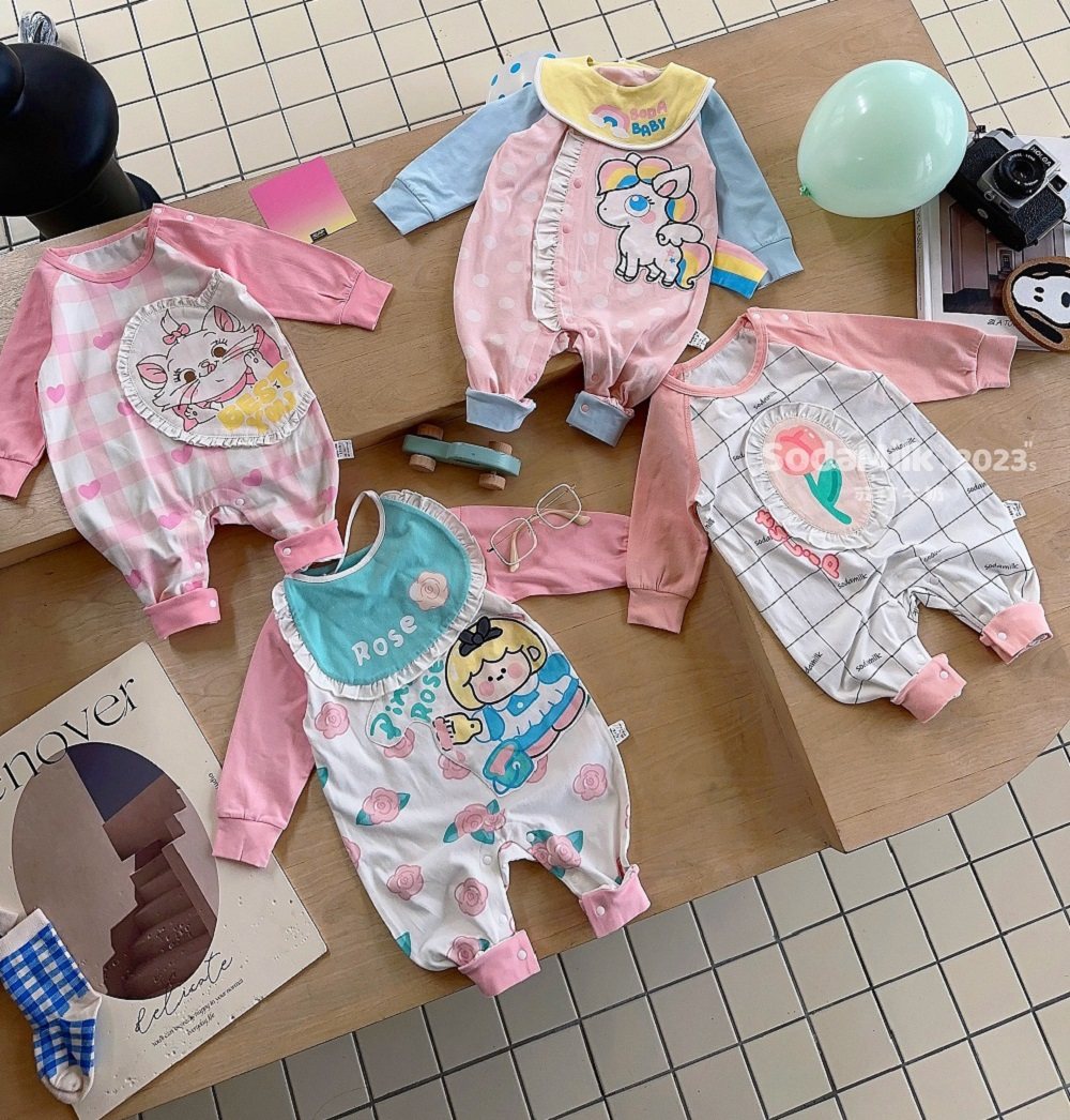 苏打牛奶童装春秋季新款莱卡纯棉婴儿连体衣哈衣宝宝a类爬服外出