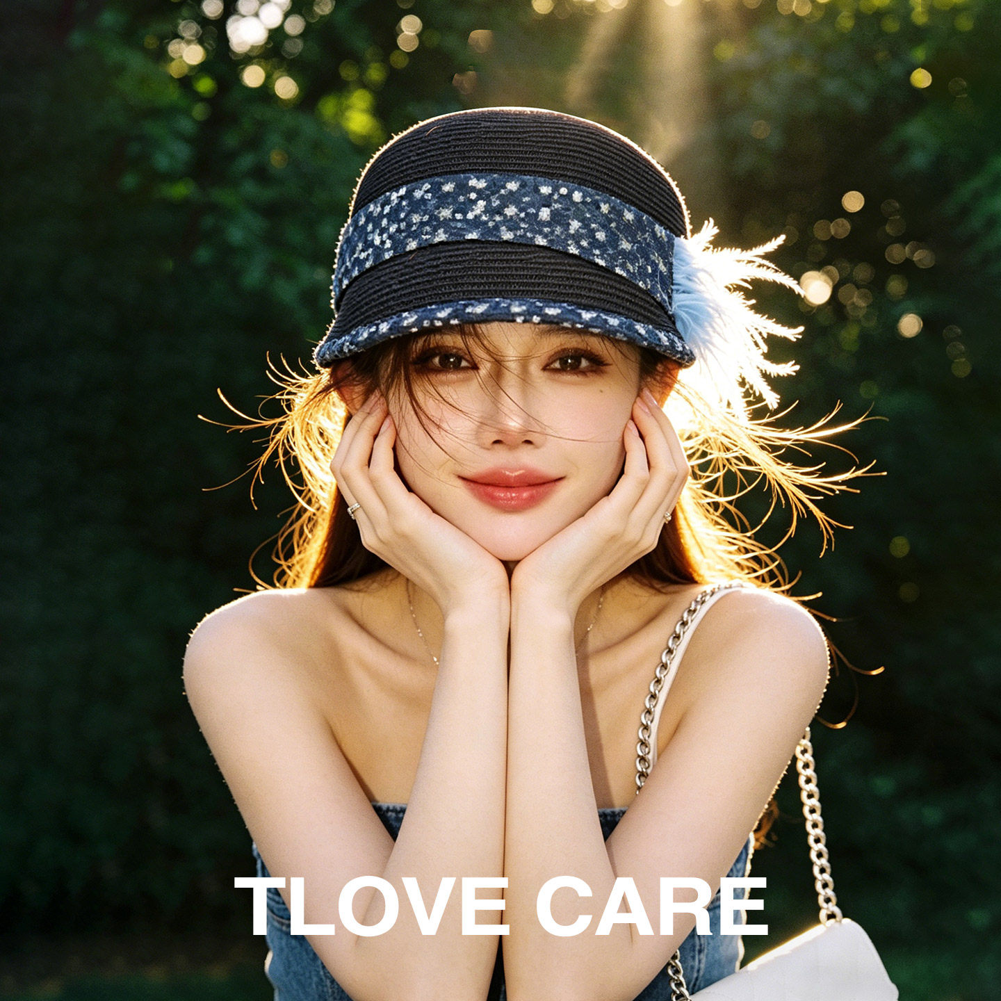 6097+韩版亮片羽毛装饰马术帽女夏季时尚百搭防晒遮阳