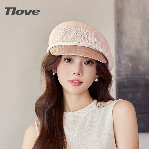 亚麻透气遮阳显脸小鸭舌帽