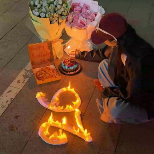生日拍照可点燃仿真雪花喷雾