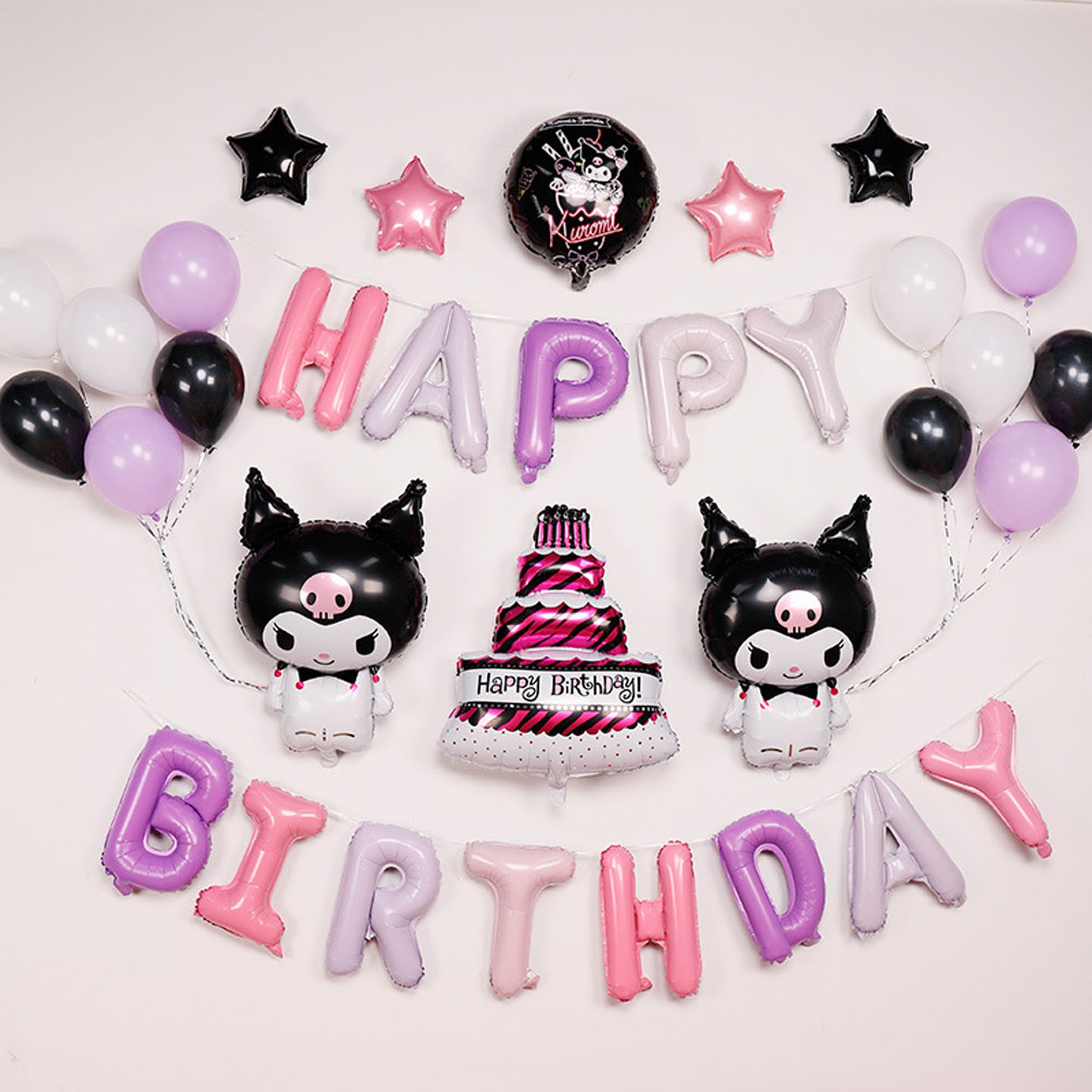 三丽鸥女孩10生日装饰气球儿童宝宝周岁派对场景布置背景墙库洛米