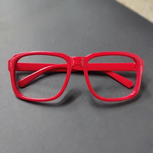 红黄兰紫粉糖果色大方无镜片眼镜框 眼镜架 男 女拍照舞台造型用
