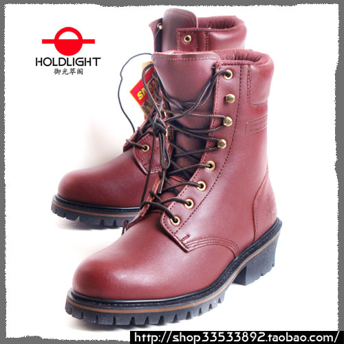 美国纯牛皮防水高帮百搭风作战靴