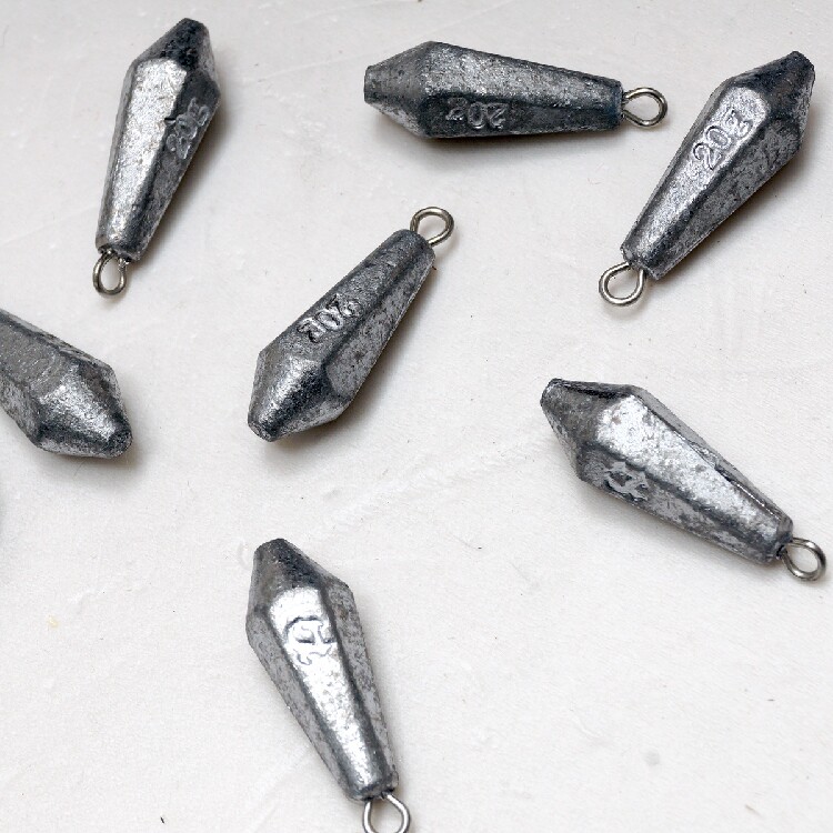永煌海竿抛竿钓鱼20g/30克六棱型带环扣六边形实心配重铅坠配件