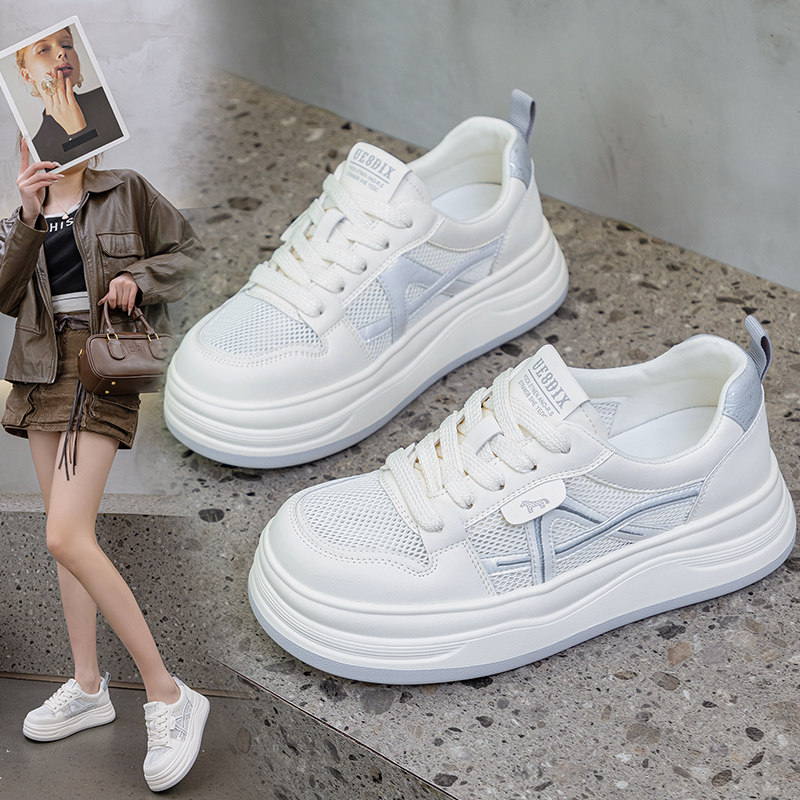 鞋子女设计感小众软底43大码女鞋41春夏网面运动休闲百搭厚底板鞋
