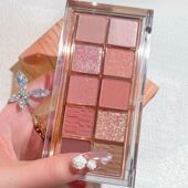 新款 爆闪西柚蜜桃十色眼影盘哑光珠光闪粉新手防汗素颜奶茶大地色