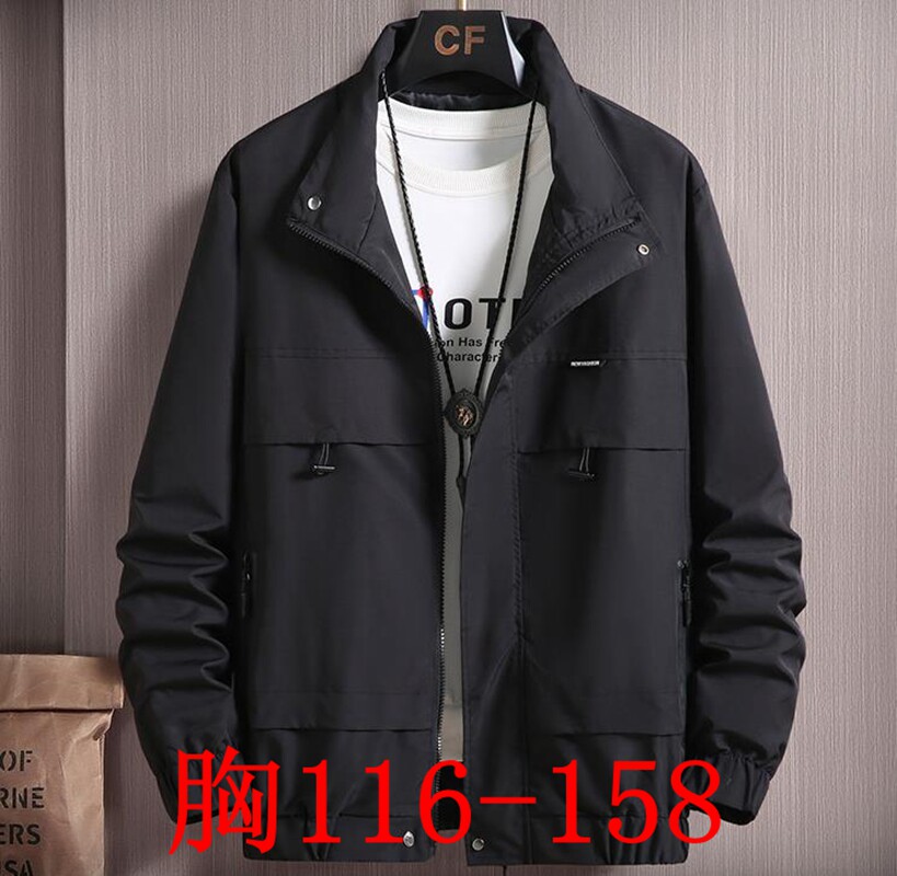 新春秋宽松工装夹克外套加肥加大码休闲飞行服拉链青年胸116-158