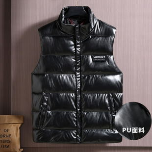 400斤马甲男士羽绒棉背心加肥大码宽松帅气保暖胖马夹PU胸122-174