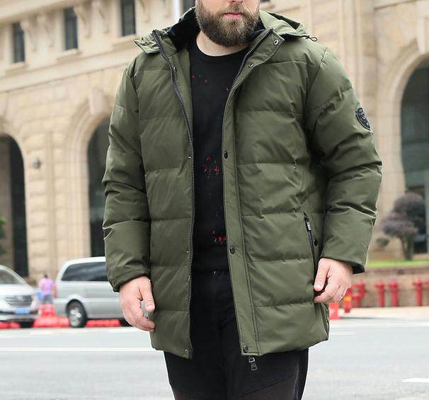 冬男士大码羽绒服防寒服加肥加大号可脱卸帽保暖外套胸125-175