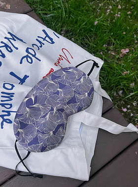 shamelessbaby 知性克制的银杏叶～ 印花桑蚕丝眼罩  挂耳眼罩