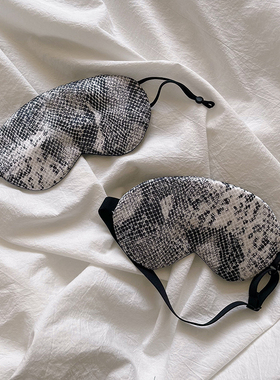 shamelessbaby高阶时髦人～ 蛇纹印花桑蚕丝眼罩 睡眠遮光眼罩