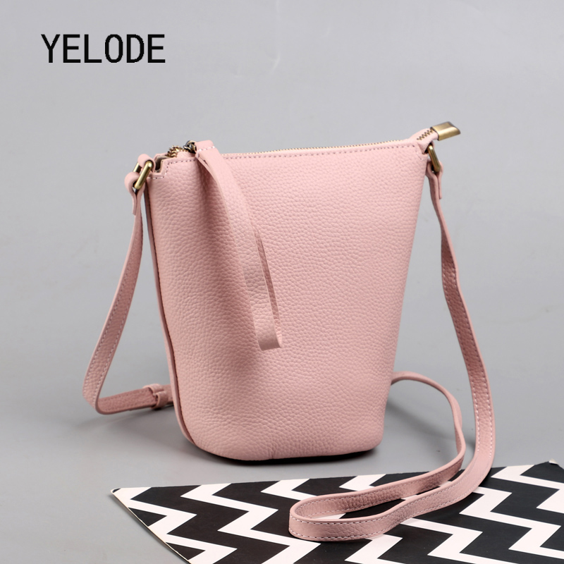 YELODE软皮水桶包头层牛皮手机包