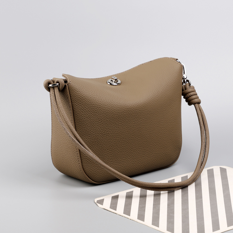 YELODE真皮女包饺子包牛皮腋下包