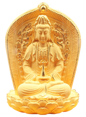 绒沙金佛像观音菩萨摆件汽车内饰