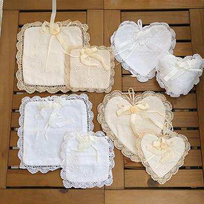 蓝墨秋黎纯棉手工刺绣杯垫挂件