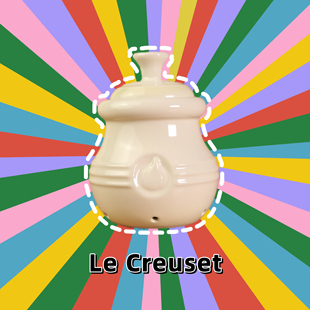 法国酷彩大蒜罐调味罐调料罐盐罐厨房陶瓷带盖收纳罐 CREUSET