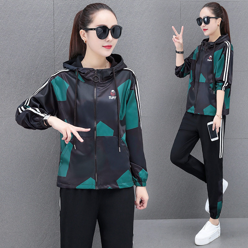 连帽运动服套装女韩版时尚春秋20
