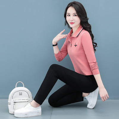 棉运动服套装女春秋2024年新款宽