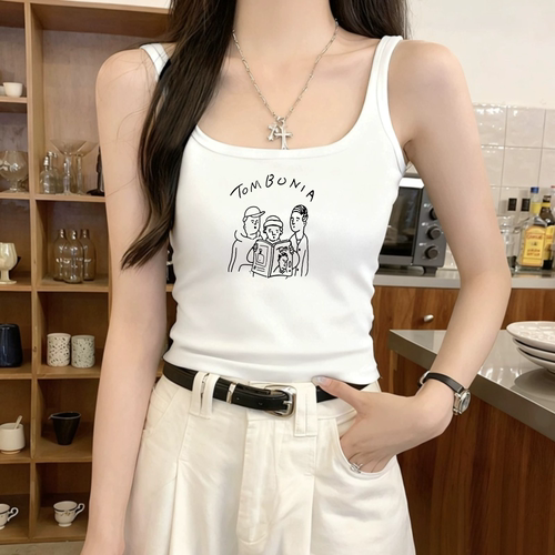 灰色吊带背心女夏季防走光遮副乳