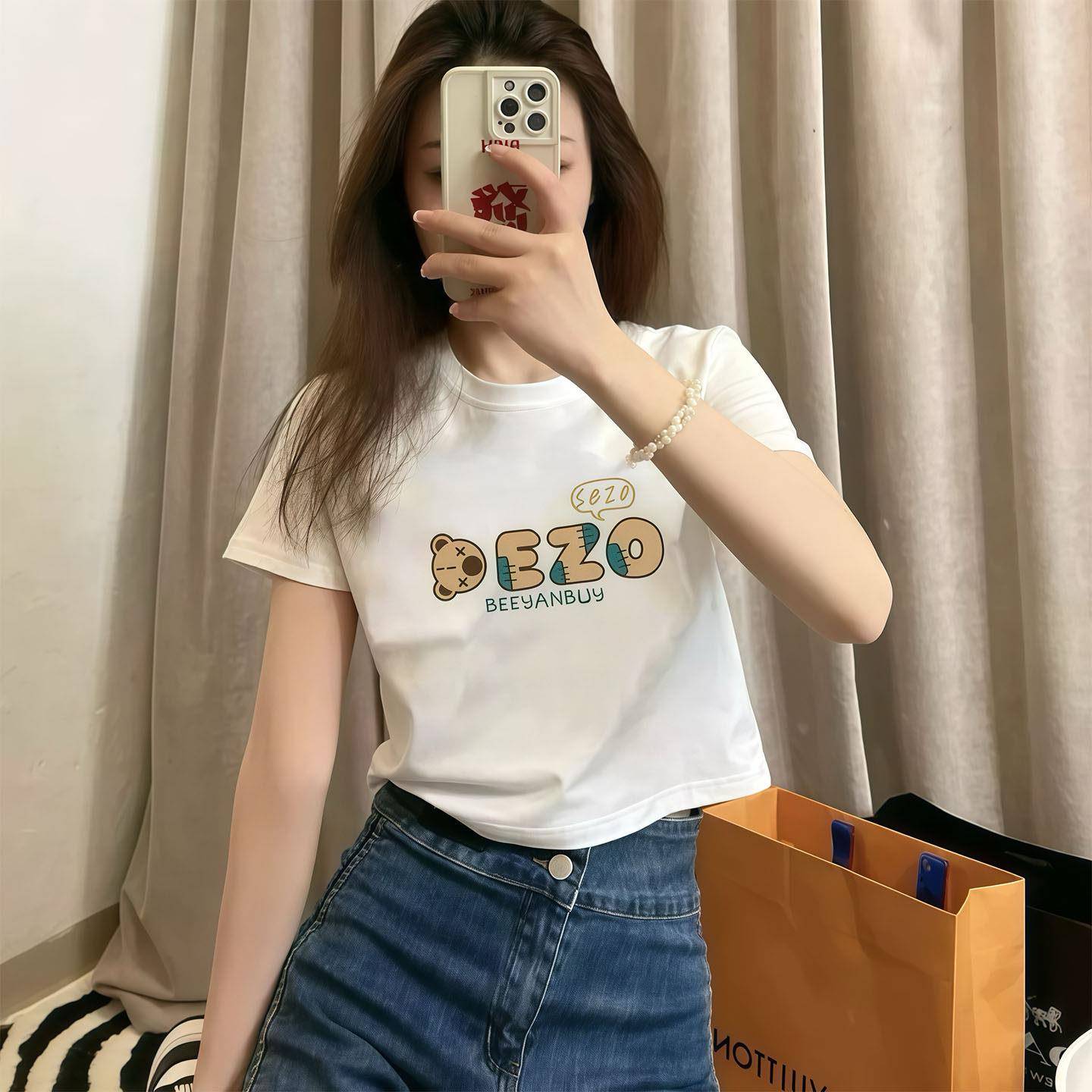 欧货白色短袖t恤女夏季2026图片
