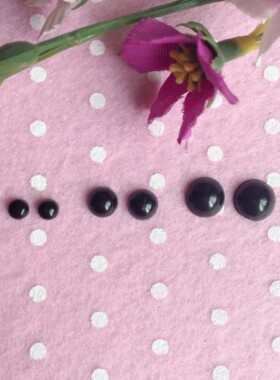 手工DIY辅料 娃娃玩偶泰迪熊配件 黑色半圆形眼睛平底眼睛贴配件