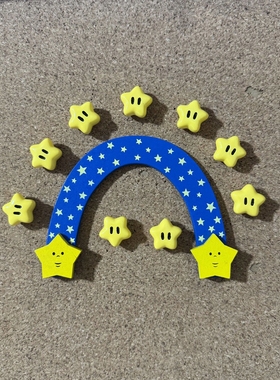 一个装可爱卡通星星彩虹造型门ins黄色创意装饰毛毡板软木板