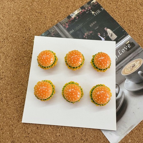 6个装创意汉堡仿真图钉软木板工字钉幼儿园个性ins照片墙毛毡板