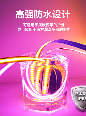 COB灯带自粘24V低压LED客厅吊顶柔性整体橱柜背景七彩背胶装饰线